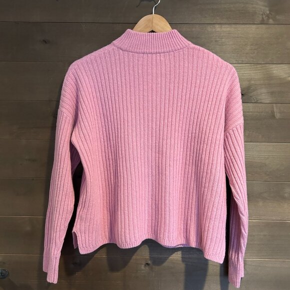 MADEWELL Recycled Cashmere Merino Wool Ribbed Mockneck Sweater Top Sz XS ~ NWOT - Picture 4 of 6